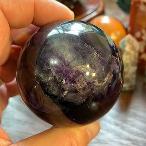 🔥SALE🔥 Purple Fluorite Crystal Sphere W/ Sparkles And Rainbows Watch The Video